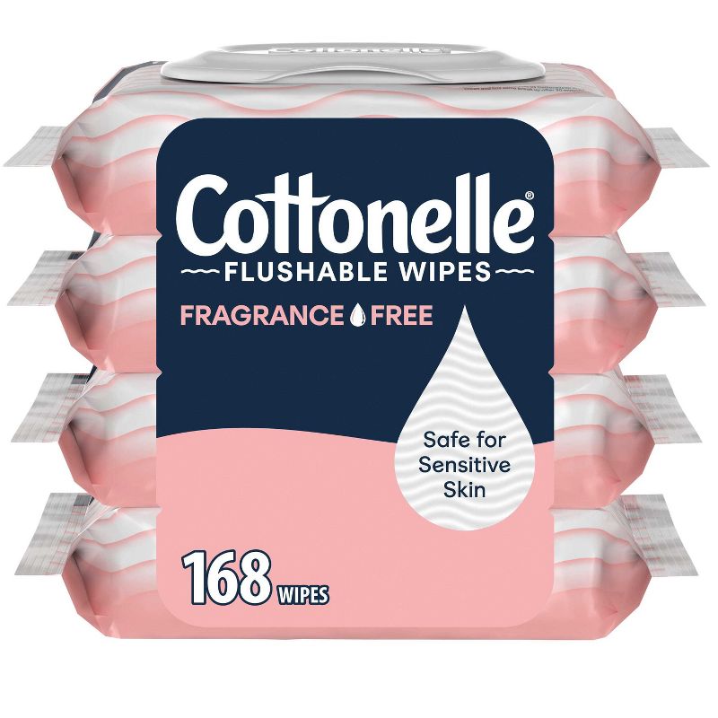Cottonelle Fragrance Free Flushable Wipes - 4pk/42ct