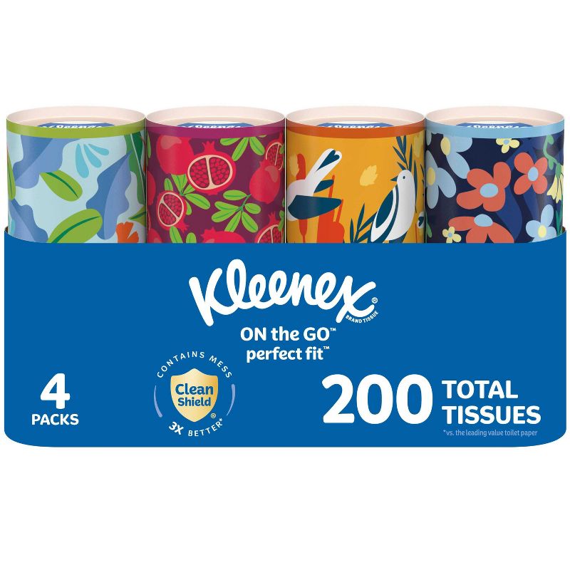 Kleenex On the Go Perfect Fit Facial Tissue - 4pk/200ct