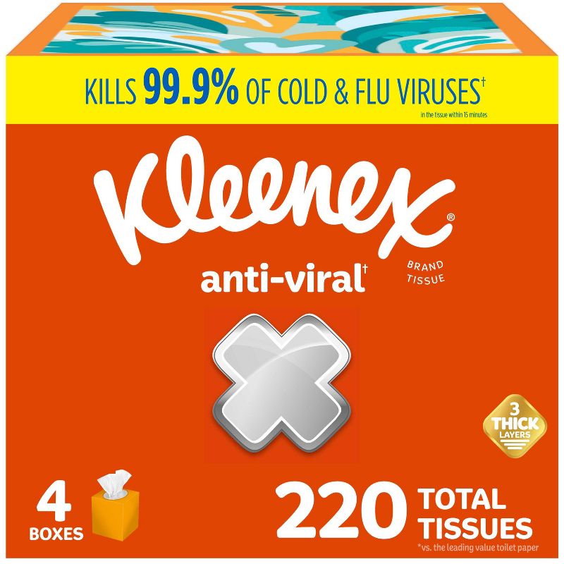 Kleenex Anti-Viral 3-Ply Facial Tissue - 4pk/220ct