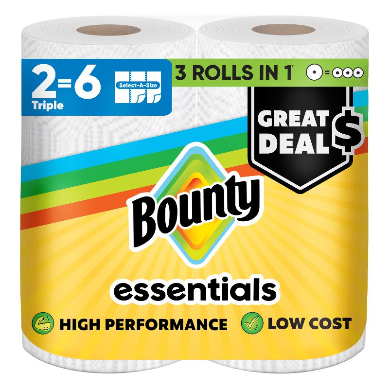 Bounty Essentials Select-A-Size Paper Towels - 2 Triple Rolls