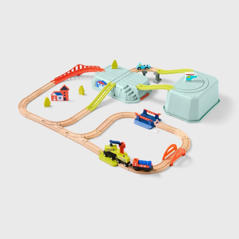 Wooden Train Storage Tub - Gigglescape™