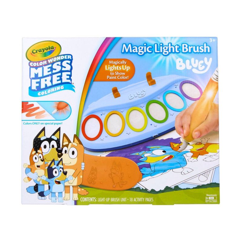 Crayola Bluey Color Wonder Magic Light Brush, Mess Free Paint Set, Holiday Gift for Kids, Toddler Bluey Toys and Activities, Ages 3+