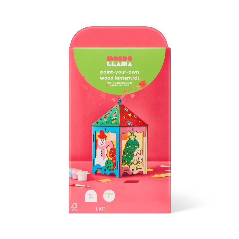 Christmas Craft Lit Wood Lantern Painting Activity Kit - Mondo Llama™