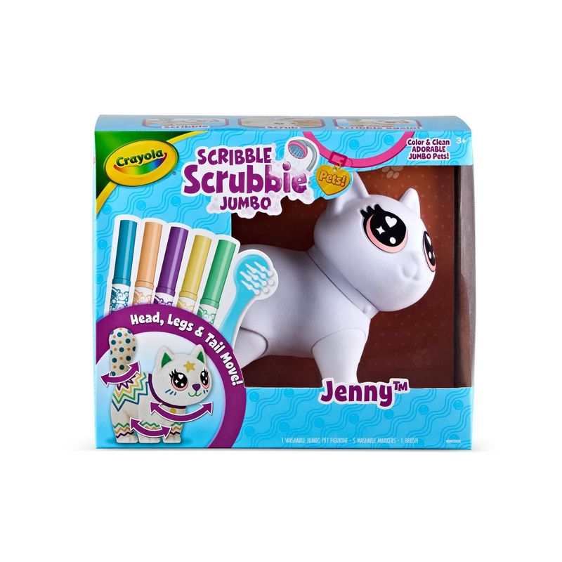 Crayola Scribble Scrubbie Jumbo Pet Cat- Jenny: Drawing & Coloring Kit, Markers, Christmas, Ages 3+