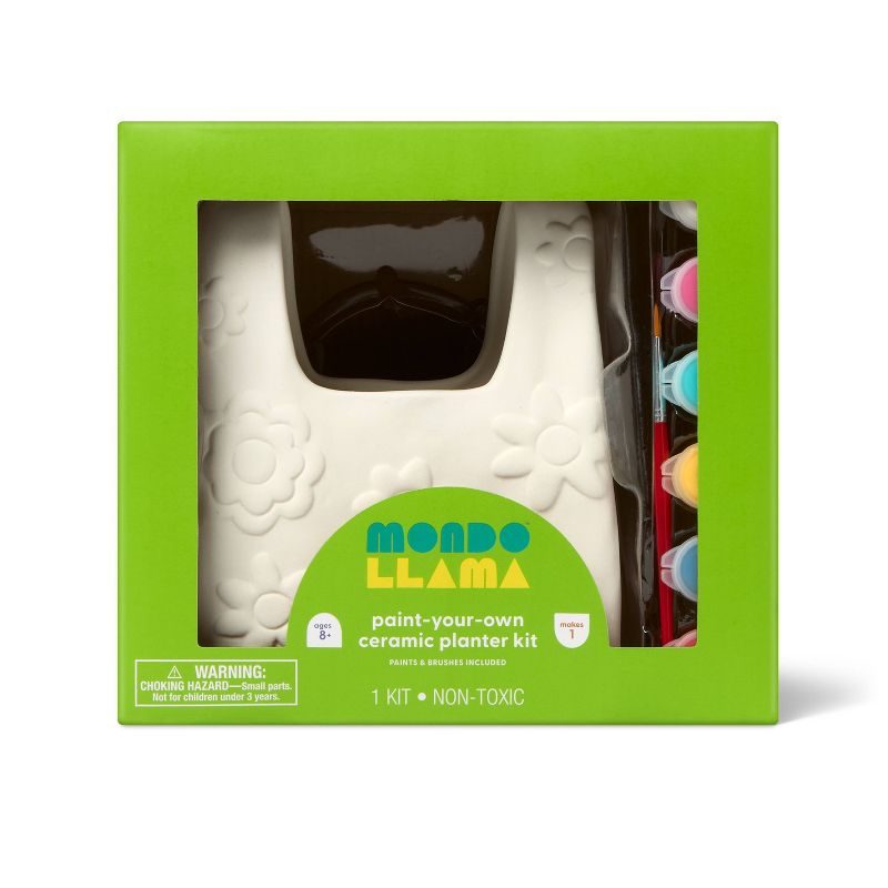 Floral Shopping Bag Ceramic Planter Painting Craft Activity Kit - Mondo Llama™