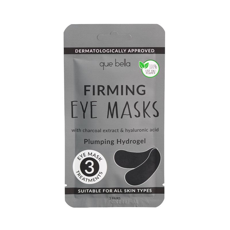 Que Bella Firming Charcoal Eye Masks - 3ct