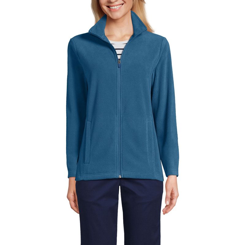 Lands' End Women's Thermacheck 100 Fleece Jacket - Small - Evening Blue