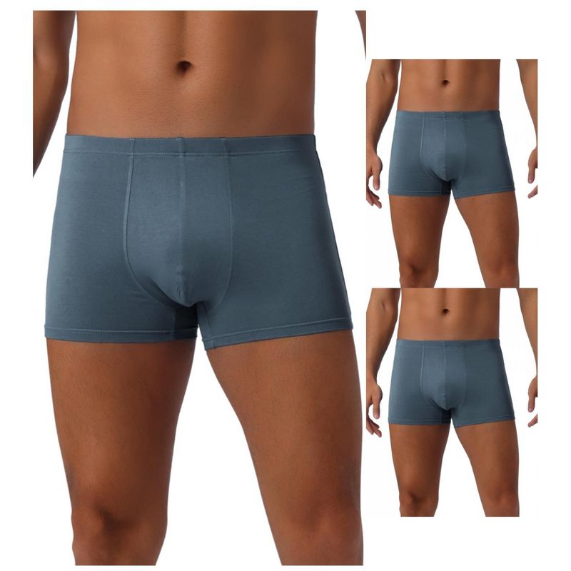 INSPIRE CHIC Men's 3 Pack Underwear Regular Fit Soft Comfortable Solid Color Basic Boxer Briefs 3 Dark Gray 34