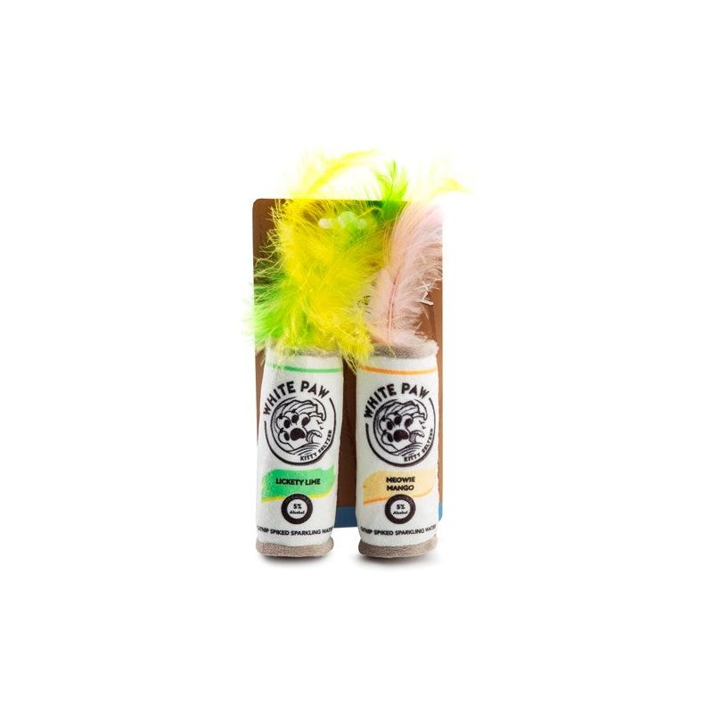 Haute Diggity Kitty by Haute Diggity Dog White Paw (Mango & Lime) Crinkle Cat Toy with Catnip