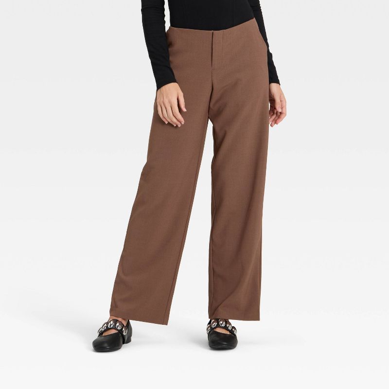 Women's Mid-Rise Bootcut Pants - A New Day™ Brown 8