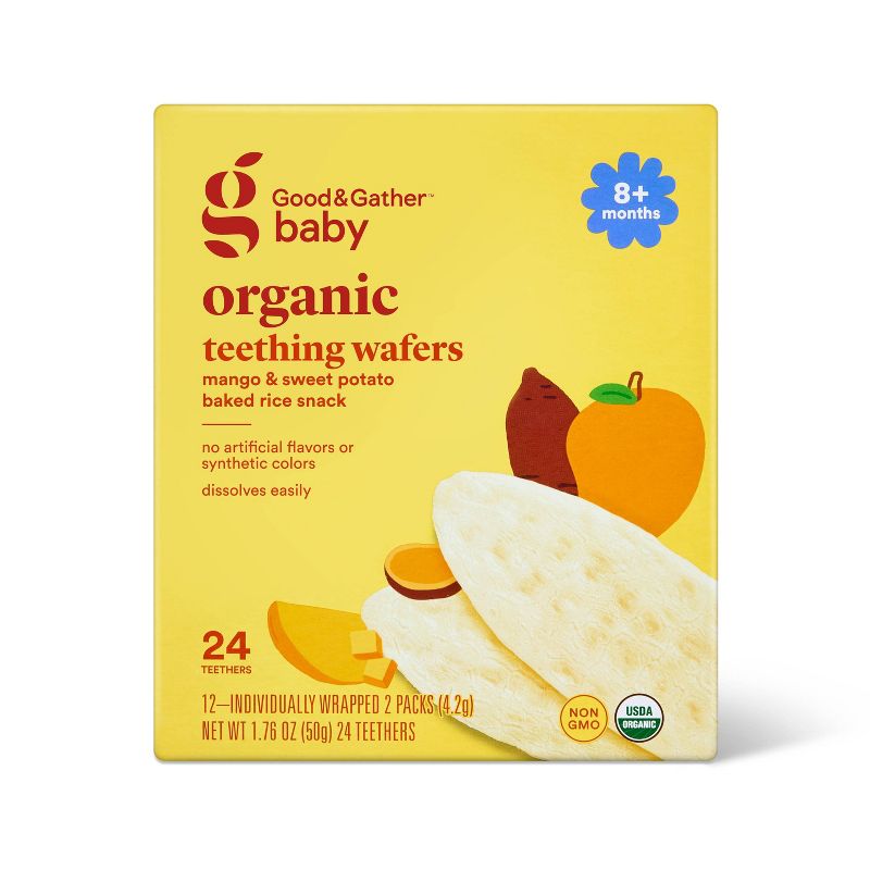Organic Teething Wafers Baby Snacks - Mango Sweet Potato - 1.76oz - Good & Gather™