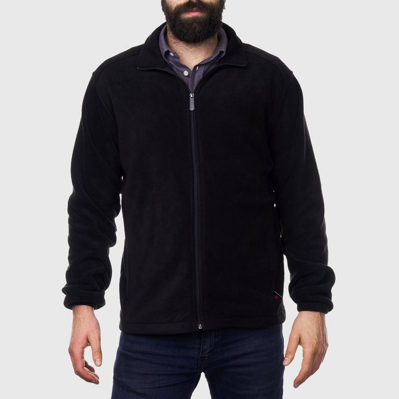 Alpine Swiss Trent Mens Full Zip Up Fleece Jacket Medium Black