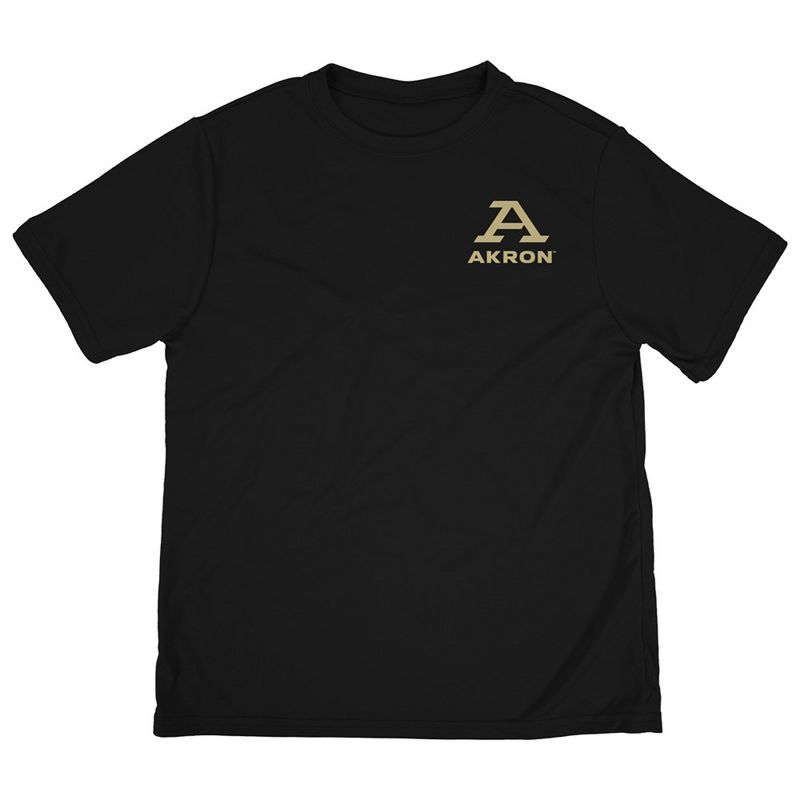 Boys' The University of Akron Sport T-Shirt Left Chest Logo Black Small