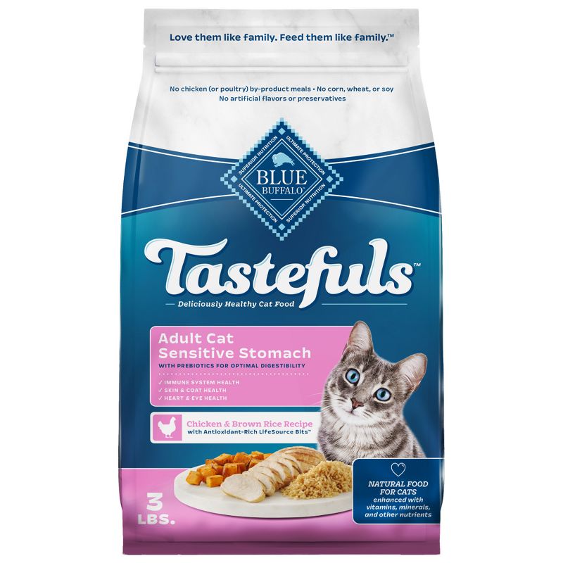 Blue Buffalo Tastefuls Adult Dry Cat Food with Chicken & Brown Rice - 3lbs