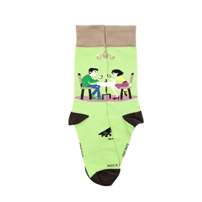 Modern Date - Texting While Eating Socks from the Sock Panda (Men's Sizes, Adult Large)
