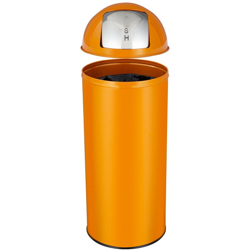 COZONY Push Lid Trash Can, Stainless Steel Commercial Recycling Bin with Removable Bucket for Kitchen and Restaurant