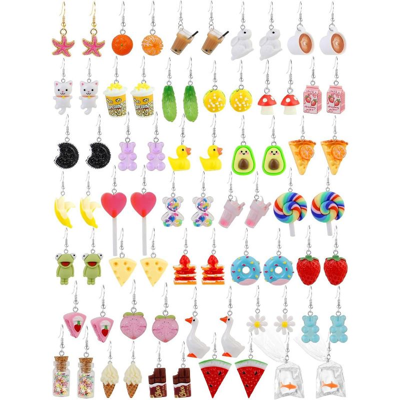 SmallRig 36 Pairs Funky Drop Earrings Set, Cute Aesthetic Dangle Jewelry Gift for Teens