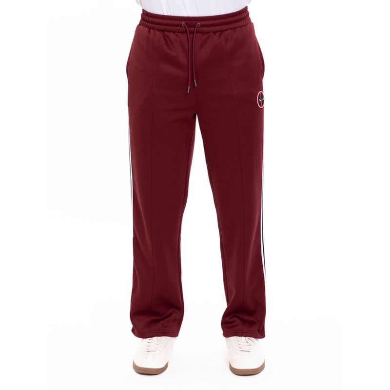 Marvel Deadpool & Wolverine Mens Athletic Tracksuit Pants Maroon Red X-Small