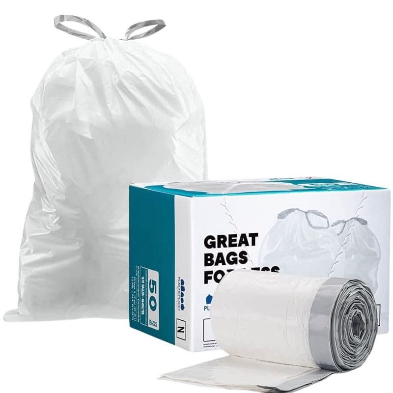 Plasticplace Compatible with simplehuman Code N Trash Bags 12-13 Gallon, 22.5" x 31.5" (200 Count)