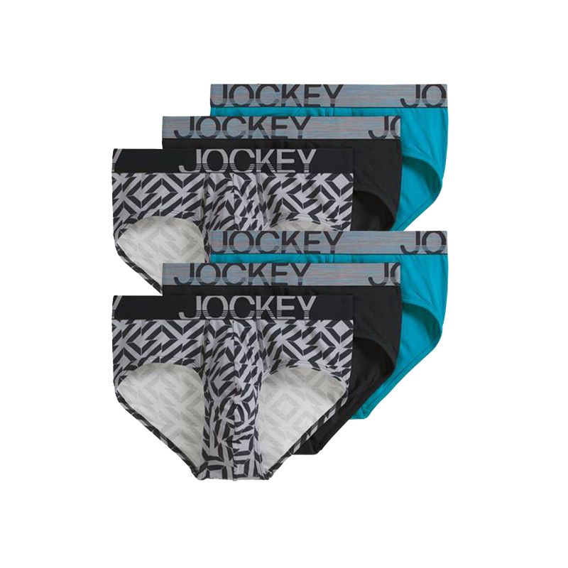 Jockey Men's ActiveStretch Brief - 6 Pack M Midnight Geo