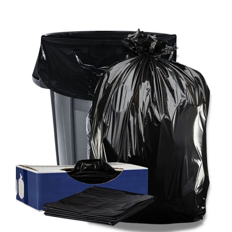 Plasticplace 32-33 Gallon Trash Bags, Black, 1.4 Mil (100 Count)