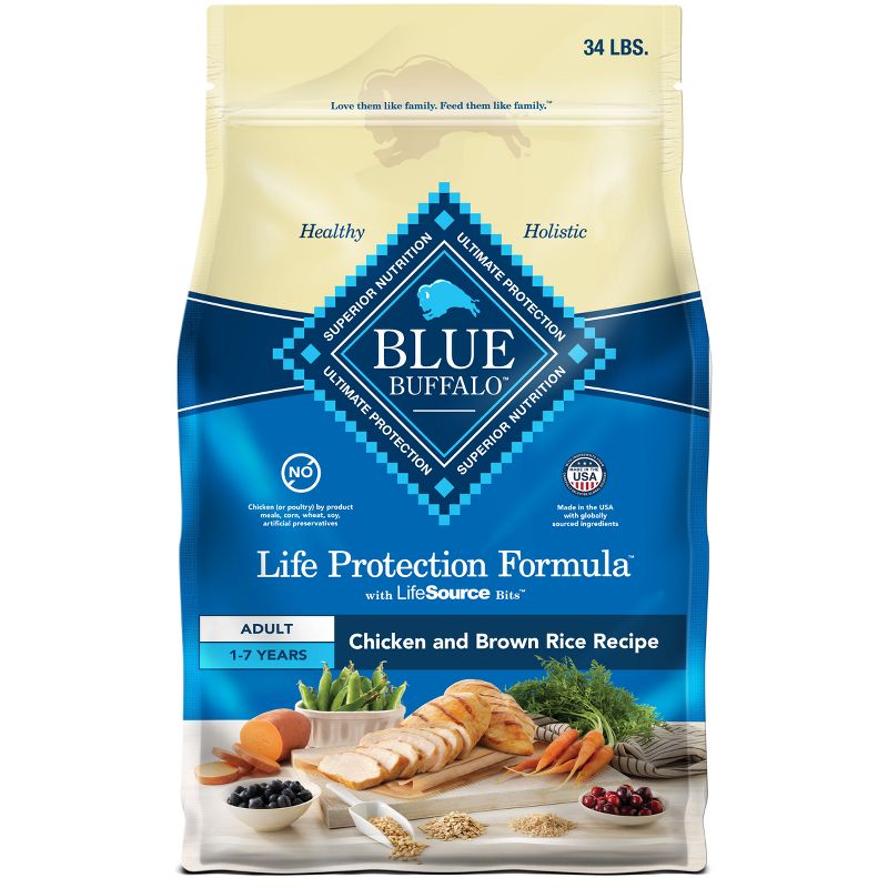 Blue Buffalo Life Protection Formula with Chicken and Brown Rice Adult Dry Dog Food - 34lbs