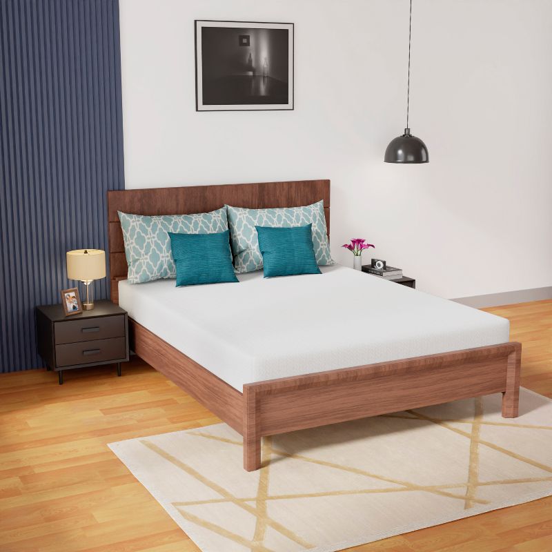 FDW 8 inch Queen Gel Memory Foam Mattress Wave Comfort Foam Mattress 8 inch Mattress, CertiPUR-US Certified,Removable Soft Cover,White Queen