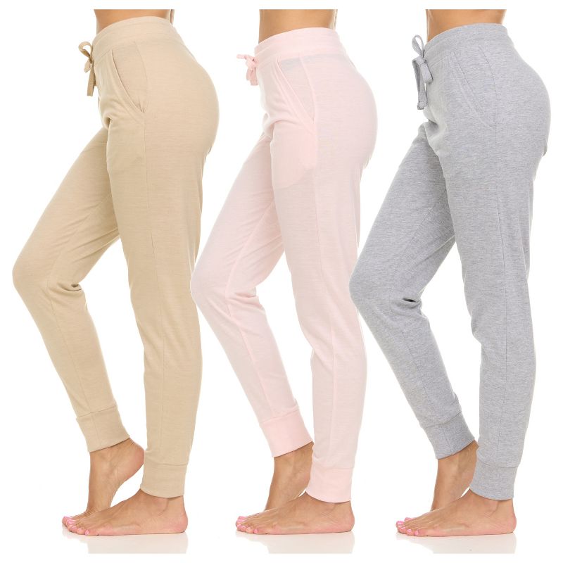 Womens Running Workout Yoga Leggings with Pockets and Ealstic Cuff, Color Pack E, 2X, Pack Of 3