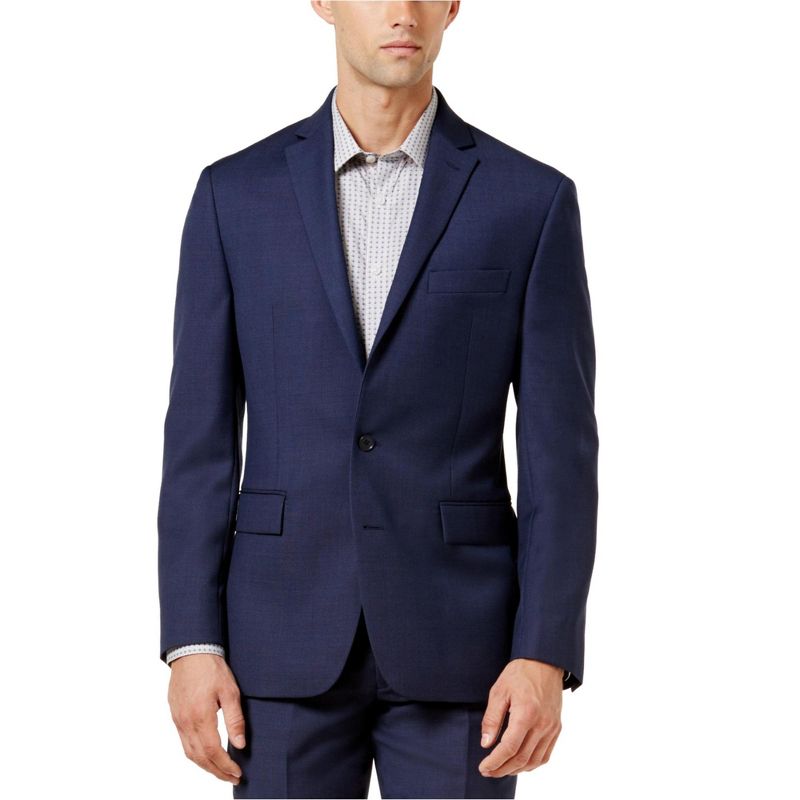 Ryan Seacrest Mens Birdeye Two Button Blazer Jacket, blue, 38 Regular