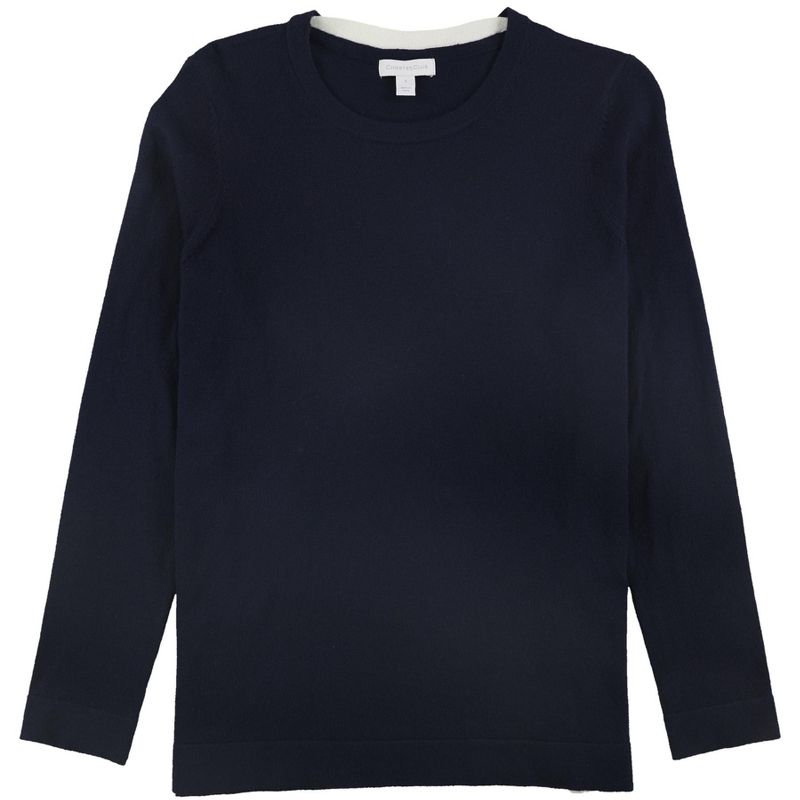 Charter Club Womens Contrast Trim Pullover Sweater, intrepidblue, Small