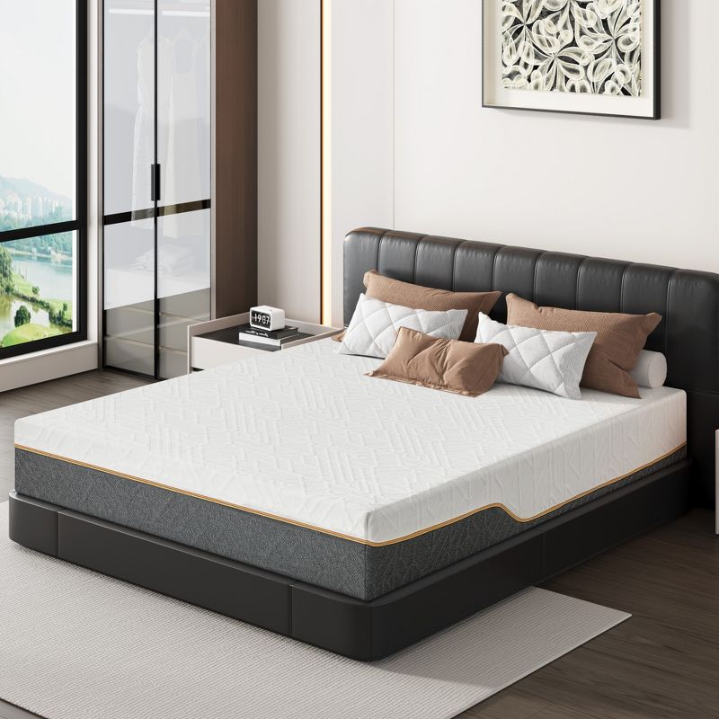 Dyonery Dual-Sided Flipable Mattress 12 Inch Medium Firm/Firm Queen Memory Foam Mattress in a Box for Back Pain Relief and Cool Sleep CertiPUR-US