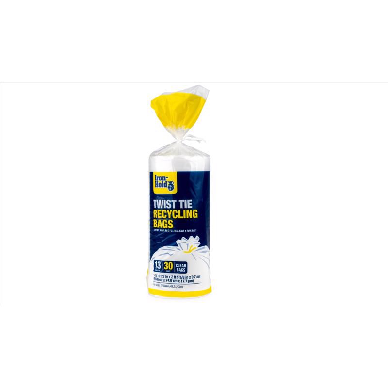 Iron-Hold - Recycling Bags - Twist Tie 30 pk 0.7 mil - 13 gal - Case of 12