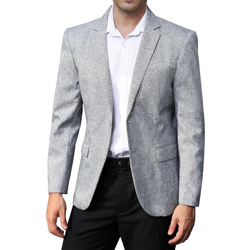 Blazers for Men Business Casual Suit Jacket 2 Button Regular Fit Casual Blazer Fashion Mens Jackets Blazers Grey M