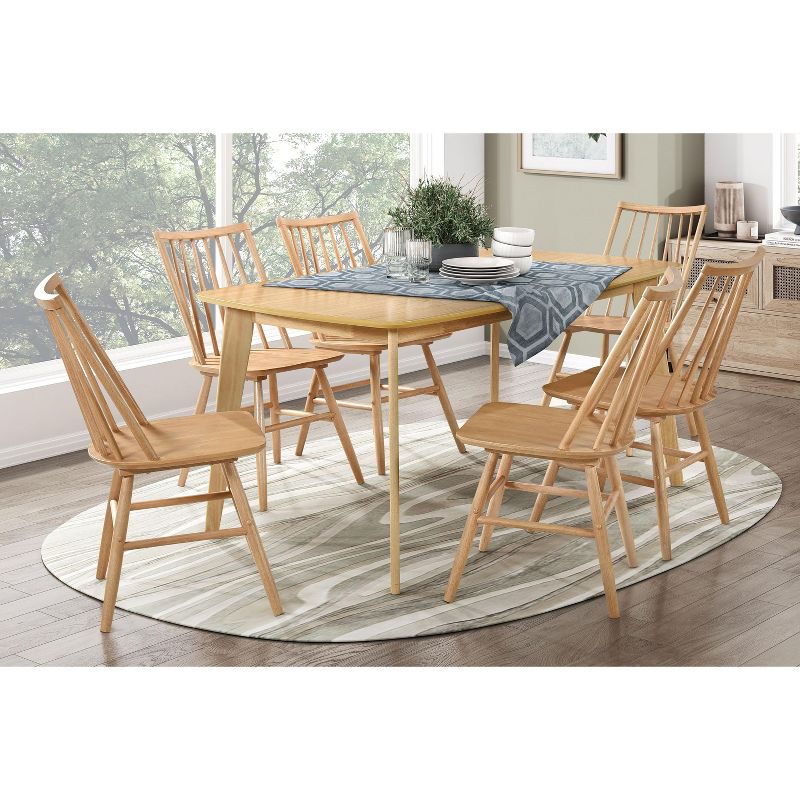 Okak Rustic Style Dining Table for 4-6 People, Acacia Wood Rectangle Dining Table Wooden Kitchen Furniture for Big Family, Oak
