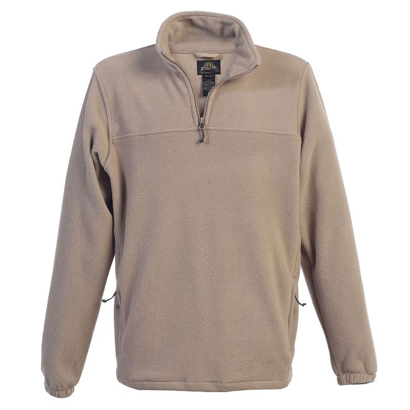 Gioberti Men's Half Zip Polar Fleece Jacket, Khaki, Medium