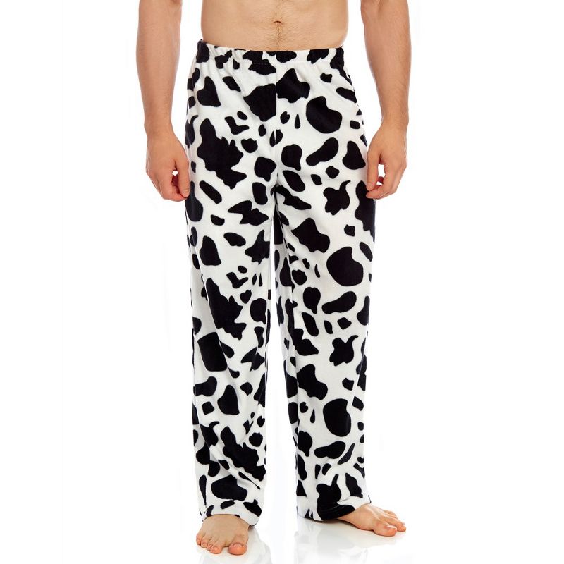 Leveret Mens Fleece Pants Cow Black M