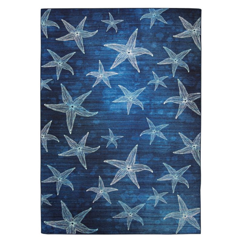 3'x5' Caspian Washable Outdoor Rug Blue/Light Blue - Linon