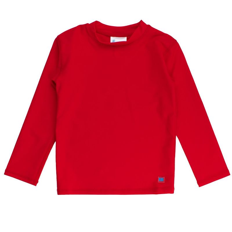 RuggedButts Baby Boys UPF50+ Long Sleeve Rash Guard - Vintage Red, 0-3m