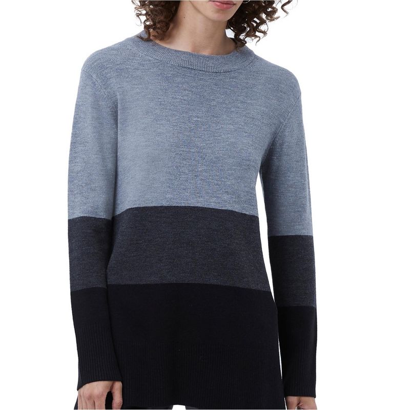 French Connection Womens Normie Colorblock Pullover Sweater, blkgray, X-Small