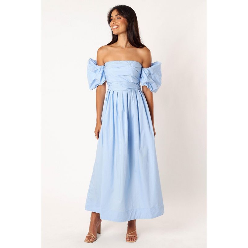 Petal and Pup Womens Solana Off Shoulder Midi Dress - Blue 6