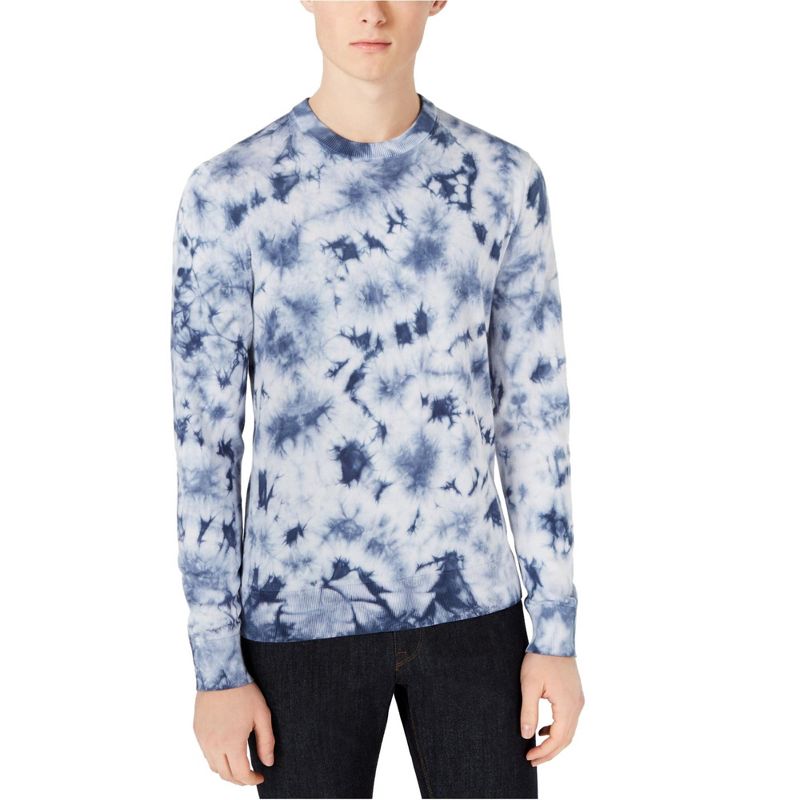 Michael Kors Mens Ribbed Pullover Sweater, blue, X-Large