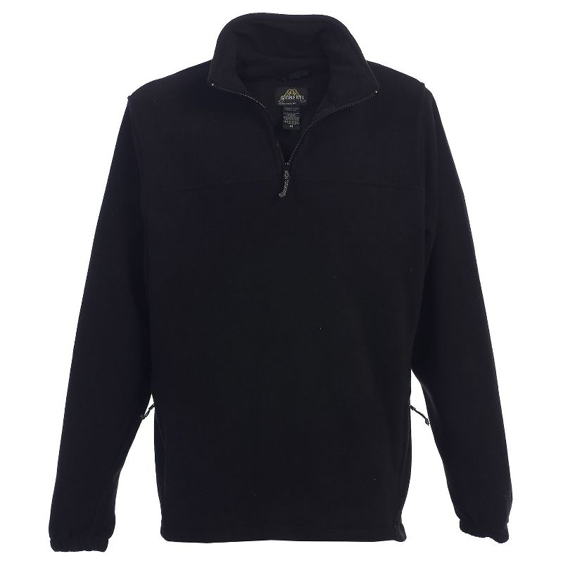 Gioberti Men's Half Zip Polar Fleece Jacket, Black, Medium