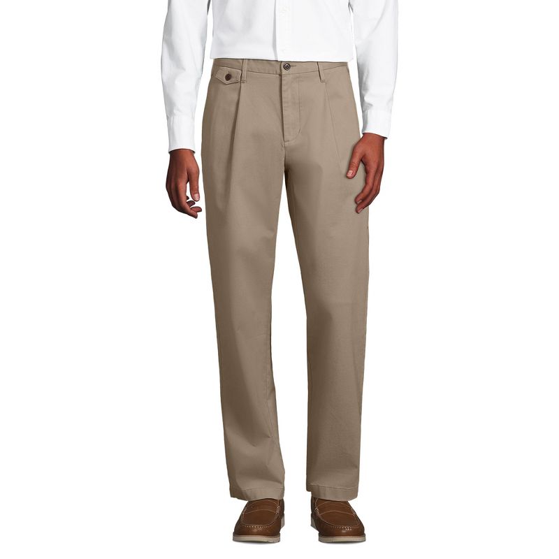 Lands' End Men's Knockabout Comfort Waist Relaxed Fit Pleated Front Chino Pant - 40x34 - Khaki