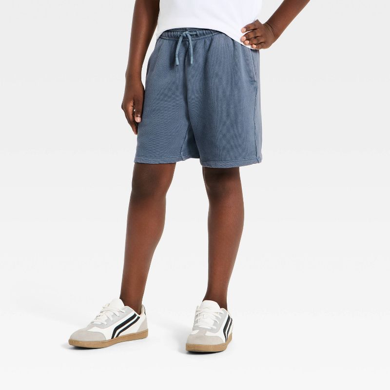 Boys' ' At the Knee' French Terry Shorts - All In Motion™ Blue S