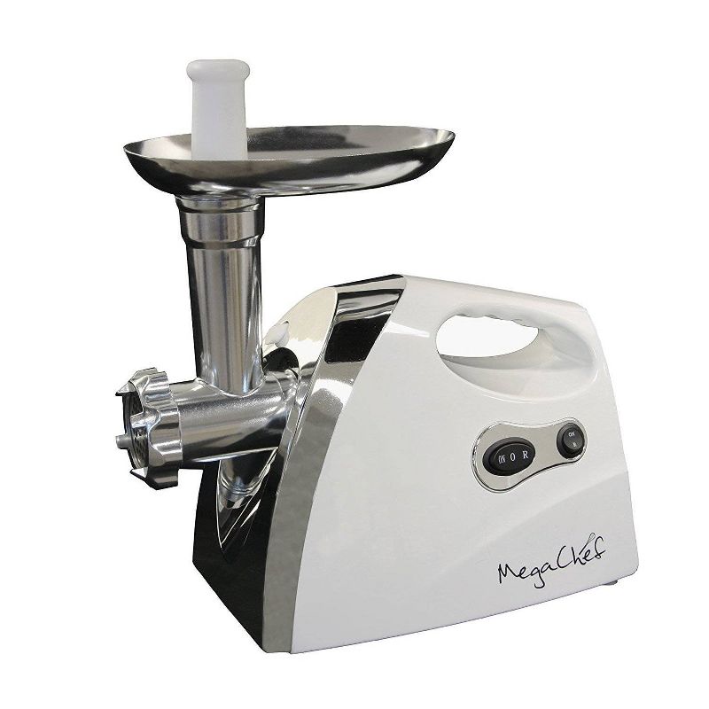 Mega Chef 1200 Watt Powerful Automatic Meat Grinder for Household Use: Stainless Steel Food Processor, All Metal Drive System