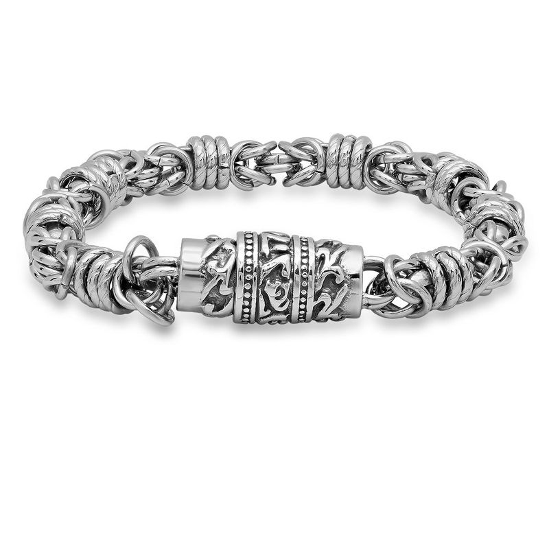 Steeltime Men's stainless steel cluster chain bracelet