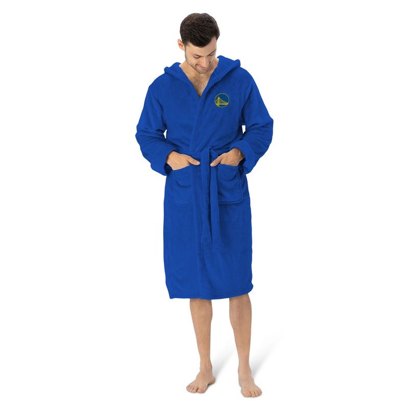 Golden State Warriors NBA Hooded Silk Touch Bath Robe 26x47 Inches