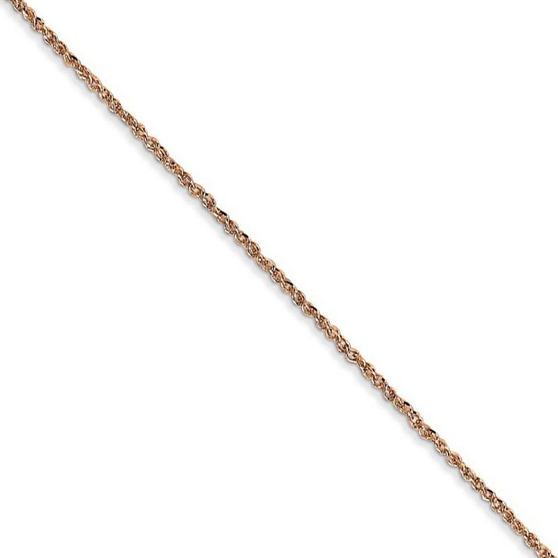 Black Bow Jewelry 1.1mm, 14k Rose Gold, Diamond Cut Solid Ropa Chain Necklace, 18 Inch