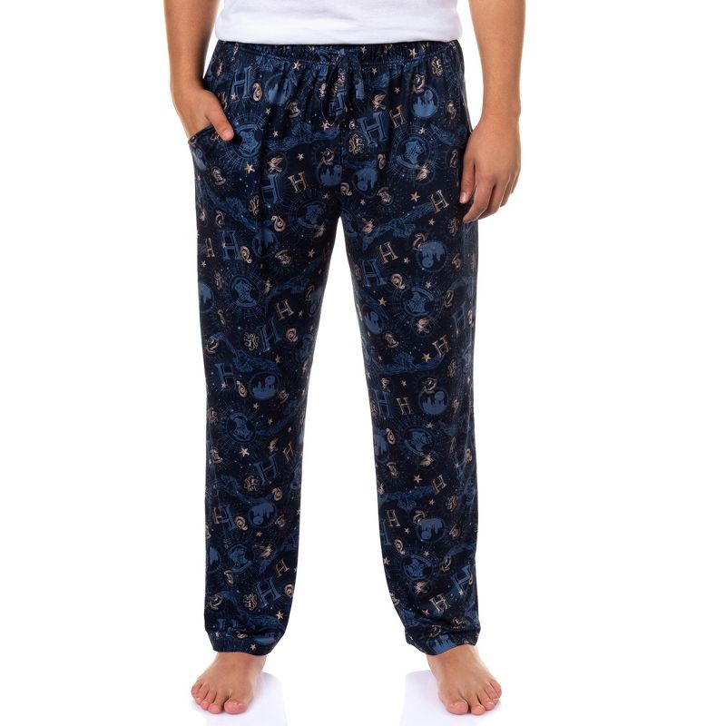Harry Potter Mens' Pajama Pants Hogwarts Astronomy Class Wizarding World Sleep Lounge Bottoms (XL)