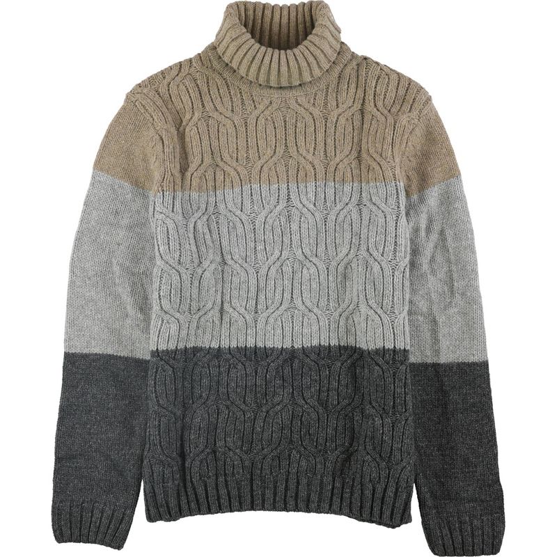 Tasso Elba Mens Colorblocked Knit Sweater, medtaupehtr, Small